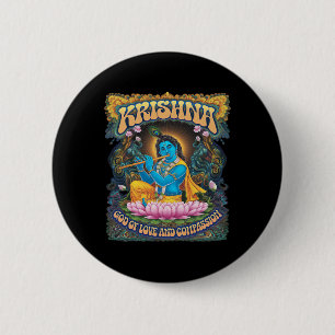 Badge Rond 5 Cm Krishna hindouisme