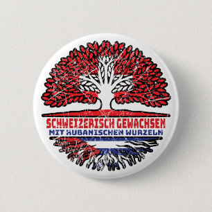 Badge Rond 5 Cm Kuba Kubanisch Schweizer Schweiz Baum Wurzel