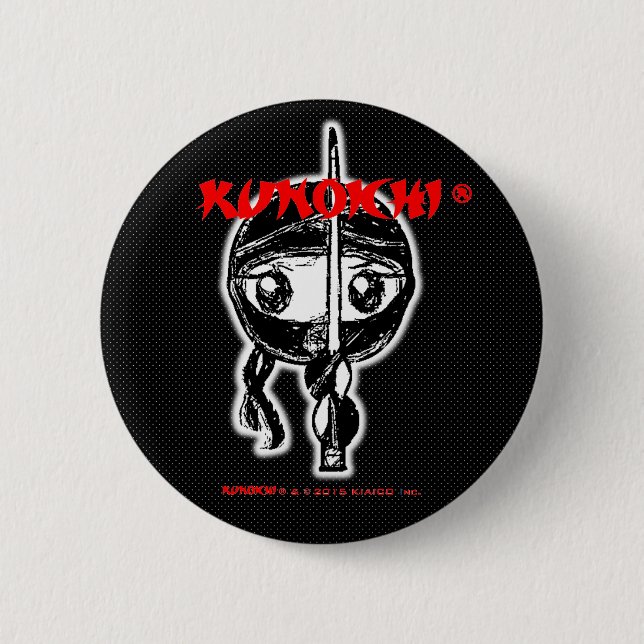 Badge Rond 5 Cm KUNOICHI* "bouton noir " (Devant)