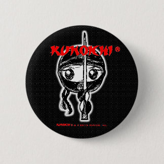 Badge Rond 5 Cm KUNOICHI* "bouton noir "
