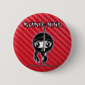 Badge Rond 5 Cm KUNOICHI* "bouton rouge "