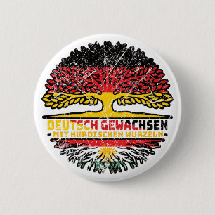 Badge Rond 5 Cm Kurdistan Kurde Deutsch Deutschland Baum Racines