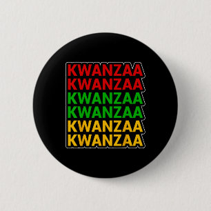 Badge Rond 5 Cm Kwanzaa Patrimoine africain-américain empilé