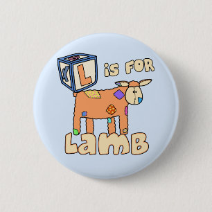 Badge Rond 5 Cm L est pour le bouton d'agneau