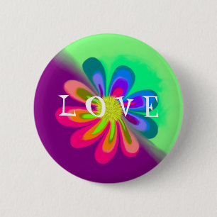 Badge Rond 5 Cm L fleur d'O V E