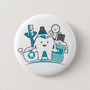 Badge Rond 5 Cm La bande propre de dents