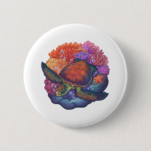 Badge Rond 5 Cm La barrière de corail