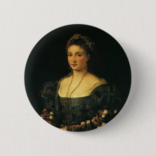 Badge Rond 5 Cm La Bella, duchesse d'Urbino par Titien