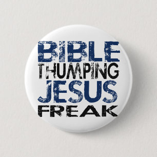 Badge Rond 5 Cm La Bible Thuming Jésus Freak