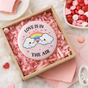Badge Rond 5 Cm La broche d'amour dans l'air — Saint-Valentin