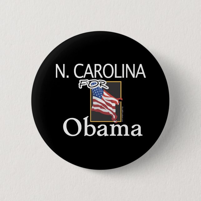 Badge Rond 5 Cm La Caroline du Nord pour le bouton d'Obama (Devant)