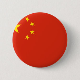 Badge Rond 5 Cm La Chine ; Drapeau chinois