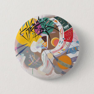 Badge Rond 5 Cm La courbe dominante de Kandinsky Abstraite