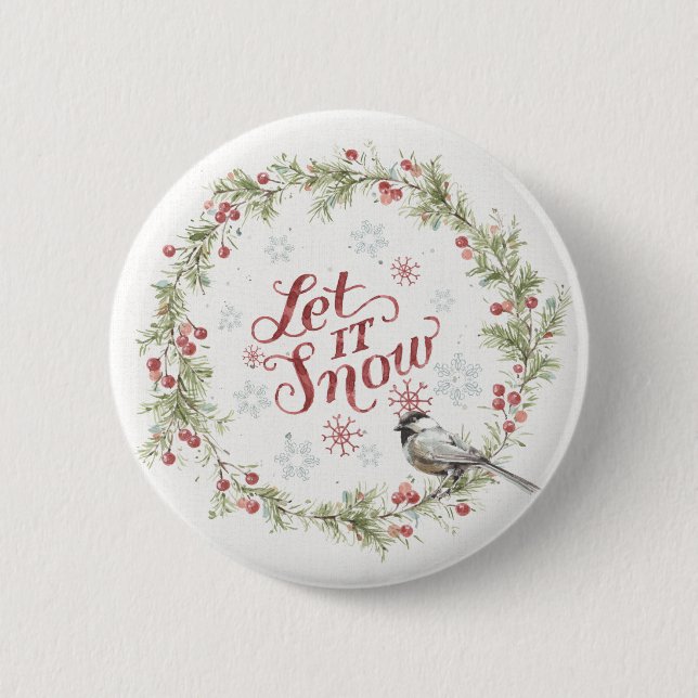 Badge Rond 5 Cm La couronne d'hiver - Laisser neiger (Devant)