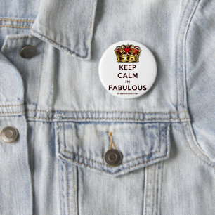 Badge Rond 5 Cm La couronne dorée rouge de SlipperyJoe reste calme