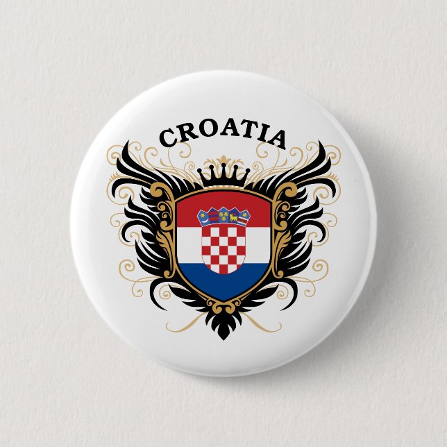 Badge Rond 5 Cm La Croatie (Devant)
