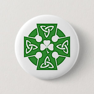 Badge Rond 5 Cm La croix celtique de St Patrick