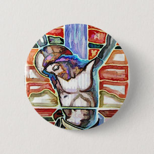 BADGE ROND 5 CM LA CRUCIFIXE