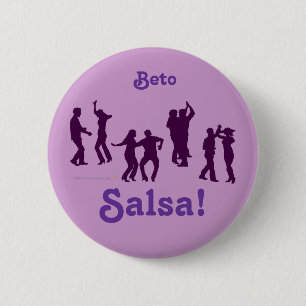 Badge Rond 5 Cm La danse de Salsa pose des silhouettes faites sur