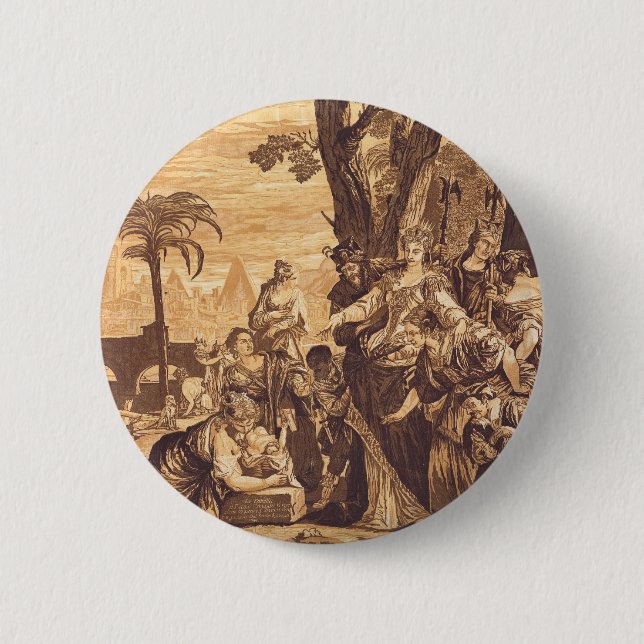 Badge Rond 5 Cm La découverte de Moïse du Livre de l'Exode (Devant)
