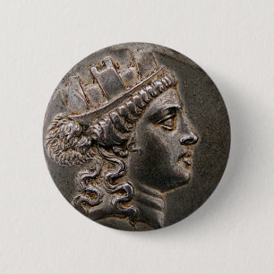 Badge Rond 5 Cm La déesse Cybele Tetradrachm