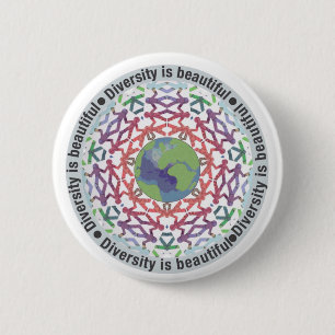 Badge Rond 5 Cm La diversité est beau monde