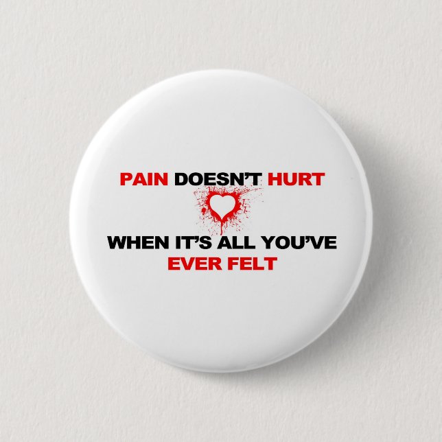 Badge Rond 5 Cm La douleur ne blesse pas (Devant)
