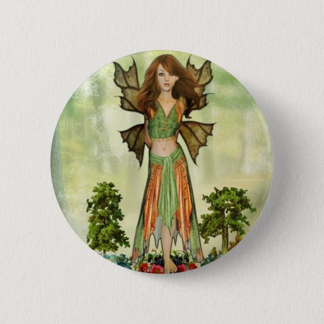 Badge Rond 5 Cm La fée de la nature (Devant)