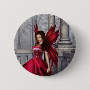 Badge Rond 5 Cm La fée rouge de charme