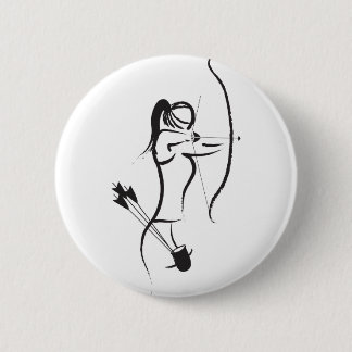 Badge Rond 5 Cm La femelle Recurve Archer
