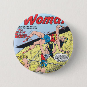 Badge Rond 5 Cm La Femme des merveilles robotiques