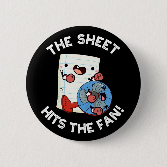 Badge Rond 5 Cm La Feuille Touche Le Ventilateur Drôle Pun Phrase  (Devant)