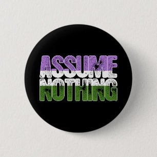 Badge Rond 5 Cm La fierté de Genderqueer n'assument rien
