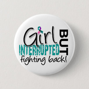 Badge Rond 5 Cm La fille a interrompu le cancer de la thyroïde 2