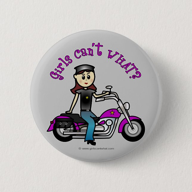 Badge Rond 5 Cm La Fille du Biker léger (Devant)