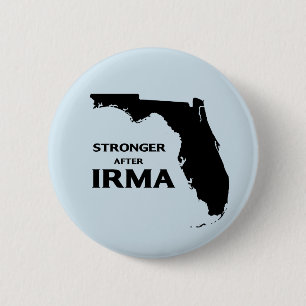 Badge Rond 5 Cm La Floride plus forte après ouragan Irma