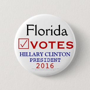 Badge Rond 5 Cm La Floride vote le président 2016 de Hillary