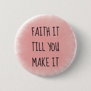 Badge Rond 5 Cm La foi rose