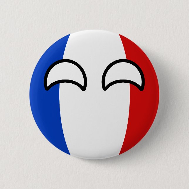 Badge Rond 5 Cm La France Geeky tendante drôle Countryball (Devant)