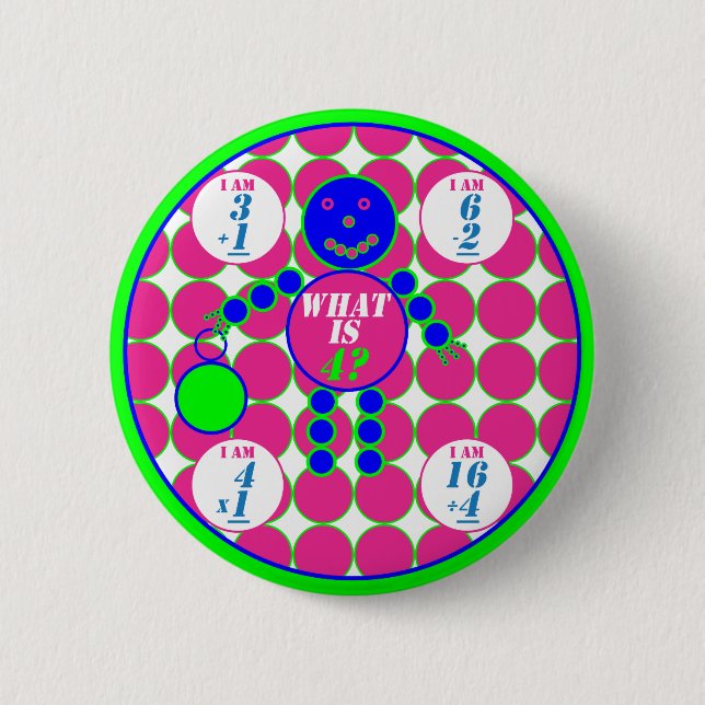 Badge Rond 5 Cm La géométrie, bouton-cercle-âge 4 (Devant)