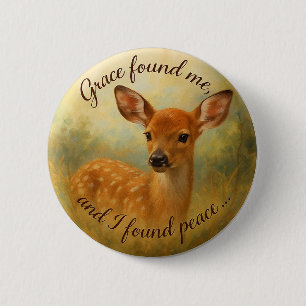 Badge Rond 5 Cm « La grâce m'a trouvé - Dessin de bouton 1 »