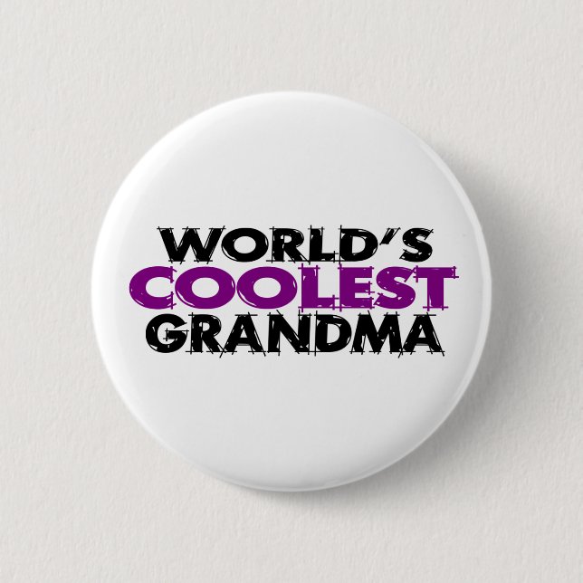Badge Rond 5 Cm La grand-maman la plus fraîche des mondes (Devant)