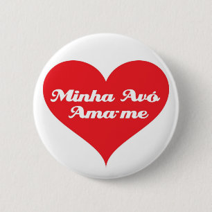 Badge Rond 5 Cm La grand-maman m'aime portugais