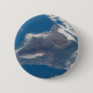 Badge Rond 5 Cm La Grande Île D'Hawaï Et Ses Montagnes