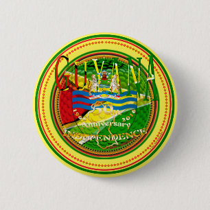 Badge Rond 5 Cm La Guyane, cinquantième anniversaire heureux de `