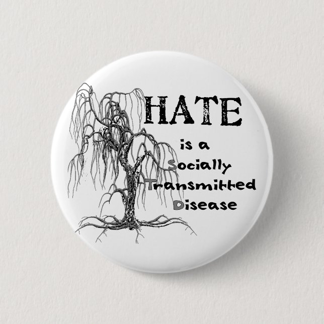Badge Rond 5 Cm La haine est un DST (Devant)