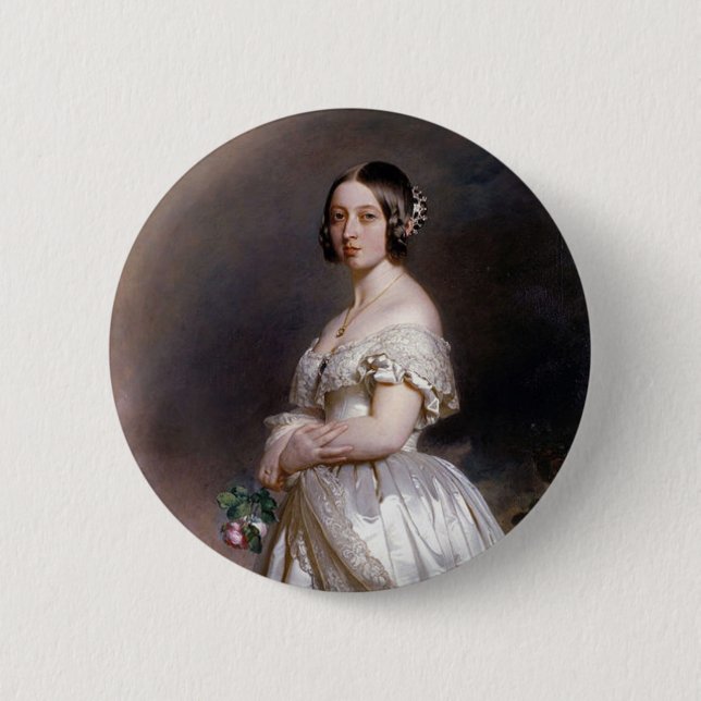 Badge Rond 5 Cm La jeune Reine Victoria (Devant)