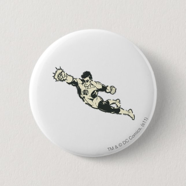 Badge Rond 5 Cm La lanterne verte poinçonne la grunge (Devant)