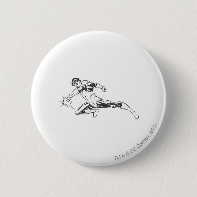 Badge Rond 5 Cm La lanterne verte se précipite vers le bas (Devant)