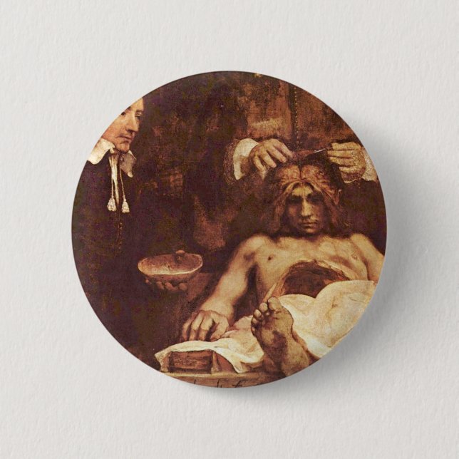 Badge Rond 5 Cm La leçon d'anatomie de Dr. Joan Deyman. Par (Devant)